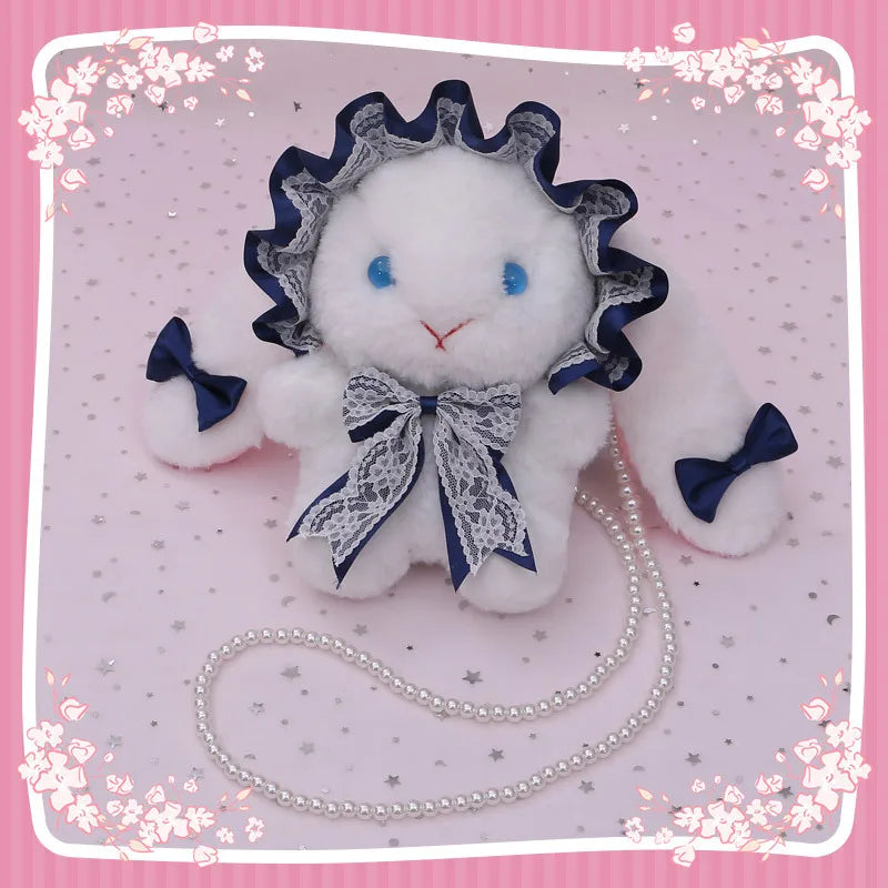 Japanese Lolita Bag Soft Girl Lace Bow Rabbit Doll Small Bag