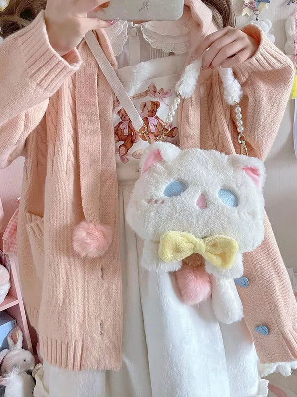 Lolita Shoulder Bag Cat Plush Doll Diagonal Bag