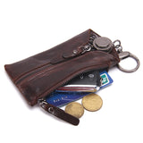 Leather Key Wallet Men Car Key Holder Zipper Keys Case Top Male Man Housekeeper