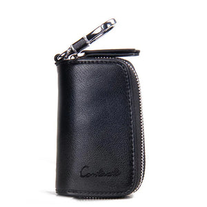 Classic Double Zip Men's Car Key Holder High Class Motor Key Case