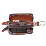 Classic Double Zip Men's Car Key Holder High Class Motor Key Case