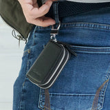 Classic Double Zip Men's Car Key Holder High Class Motor Key Case