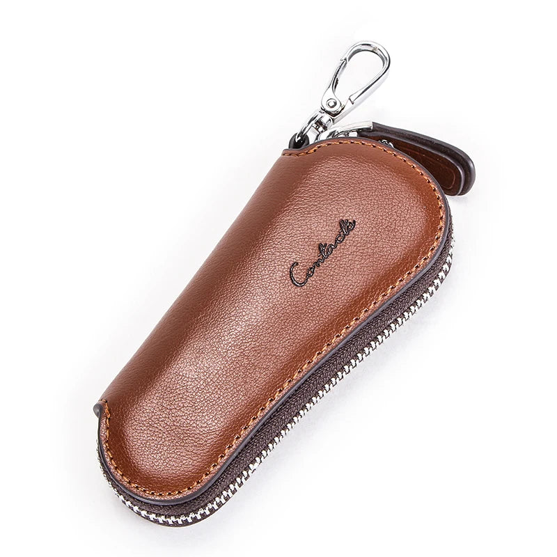 CONTACT'S Leather Key Wallets For Men Key Holder Zipper Keychain