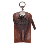 CONTACT'S Leather Men Key Wallet Vintage Keychain Cover Zipper Key Pouch Bag