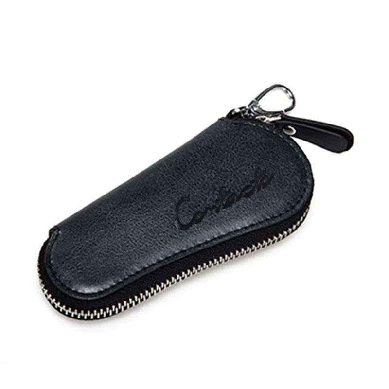 Men Women Leather Key Wallet Holder Zipper Key Case