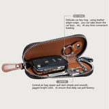 Men Women Leather Key Wallet Holder Zipper Key Case