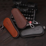 Men Women Leather Key Wallet Holder Zipper Key Case