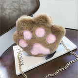 COOLFEL Plush Cartoon Animals Shoulder Bag Girls Party Purse