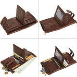 Men Wallet Cow Leather Wallet Big Capacity Short Men Purse