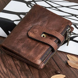 Men Wallet Cow Leather Wallet Big Capacity Short Men Purse