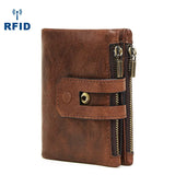 Men Wallet Cow Leather Wallet Big Capacity Short Men Purse