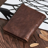 Men Wallet Cow Leather Wallet Big Capacity Short Men Purse