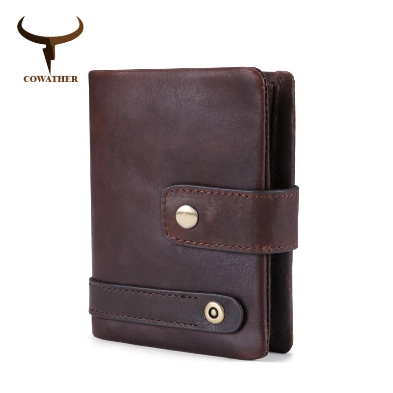 Men's Cow Leather Wallet Vintage Male Purse