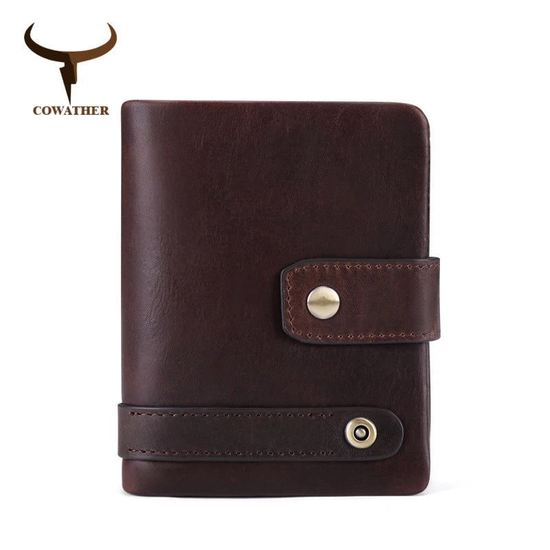 Men's Cow Leather Wallet Vintage Male Purse