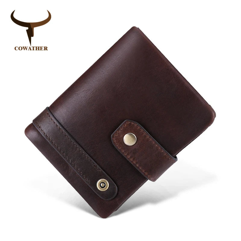Men's Cow Leather Wallet Vintage Male Purse