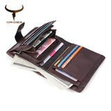 Men's Cow Leather Wallet Vintage Male Purse