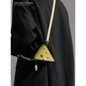 COY UUSTUDIO Mini Hole Cheese Triangle Lipstick Headsets Cross Body Bag
