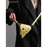 COY UUSTUDIO Mini Hole Cheese Triangle Lipstick Headsets Cross Body Bag