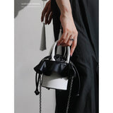 Y2K Style Pleated Mini Lipstick Bucket Bag