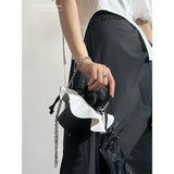 Y2K Style Pleated Mini Lipstick Bucket Bag