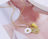 Flowers Car Metal Postcard Multi-Pendant Necklace