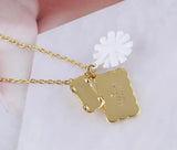 Flowers Car Metal Postcard Multi-Pendant Necklace