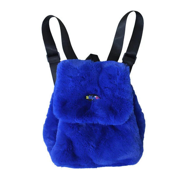 CTRLLOCK Preppy Style Candy Fur Backpack Student Schoolbag