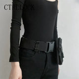 CTRLLOCK Techwear Adjustable Waist Belt Women Zipper Pocket Streetwear