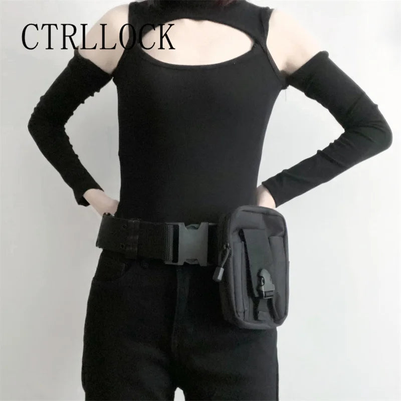 CTRLLOCK Techwear Adjustable Waist Belt Women Zipper Pocket Streetwear