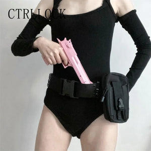 CTRLLOCK Techwear Adjustable Waist Belt Women Zipper Pocket Streetwear