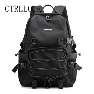 CTRLLOCK Techwear Drawstring Schoolbag Casual Zipper Backpack