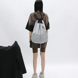 CTRLLOCK Techwear Gray Nylon Backpack Mesh Women Schoolbag