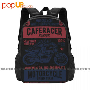 Caferacer Classic Biker Backpack Art Print 3D Printing Multi-function