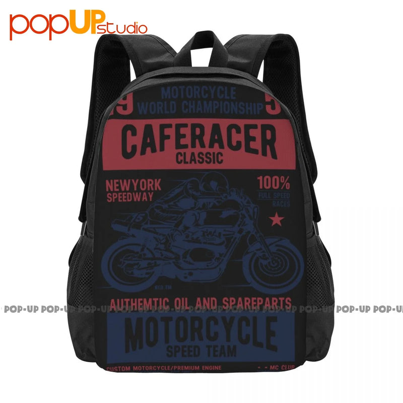 Caferacer Classic Biker Backpack Art Print 3D Printing Multi-function