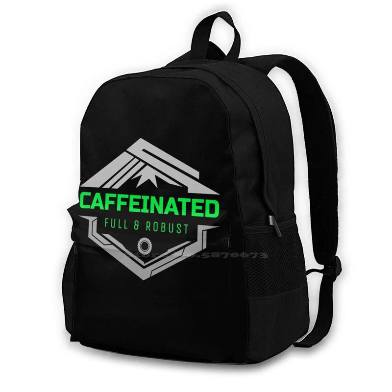 Caffeinated School Bag Backpack Laptop 15 Inch Coffee Tea Star Funny Latte