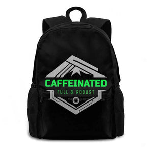 Caffeinated School Bag Backpack Laptop 15 Inch Coffee Tea Star Funny Latte