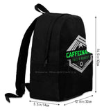 Caffeinated School Bag Backpack Laptop 15 Inch Coffee Tea Star Funny Latte