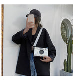 Women Box Shape Crossbody Bag Wide Shoulder Belt Handbag For Ladies