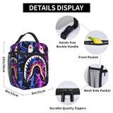 Camouflage Portable Lunch Box Leakproof Shark Teeth Cooler Insulated Lunch Bag
