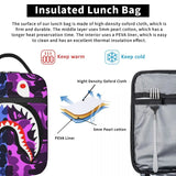 Camouflage Portable Lunch Box Leakproof Shark Teeth Cooler Insulated Lunch Bag