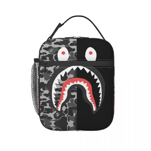 Camo Thermal Insulated Lunch Bag Shark Teeth Reusable Lunch Tote