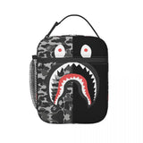 Camo Thermal Insulated Lunch Bag Shark Teeth Reusable Lunch Tote