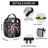 Camo Thermal Insulated Lunch Bag Shark Teeth Reusable Lunch Tote