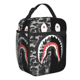 Camo Thermal Insulated Lunch Bag Shark Teeth Reusable Lunch Tote