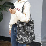 Camouflage Canvas Shoulder Bag Ladies Hand Bags Overize Purse Large Casual Bags