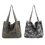 Camouflage Canvas Shoulder Bag Ladies Hand Bags Overize Purse Large Casual Bags