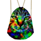 Camouflage Cat Drawstring Bag Backpack Unisex Men Women Travel Backbag