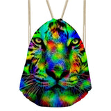 Camouflage Cat Drawstring Bag Backpack Unisex Men Women Travel Backbag