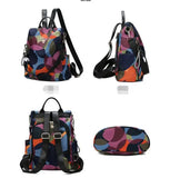 Camouflage Graffiti Waterproof Oxford Women Backpack