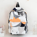 Camouflage Zipper Women Backpack Canvas School Bag Large Capacity